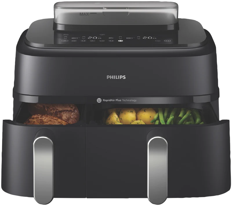 Philips 5000 Series 9 Litre XXL Dual Basket Steam Airfryer Black