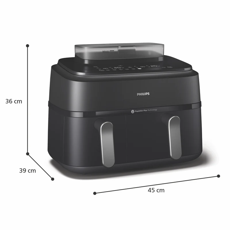 Philips 5000 Series 9 Litre XXL Dual Basket Steam Airfryer Black