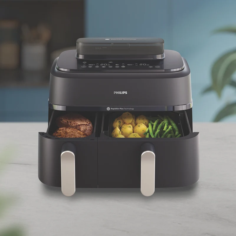 Philips 5000 Series 9 Litre XXL Dual Basket Steam Airfryer Black