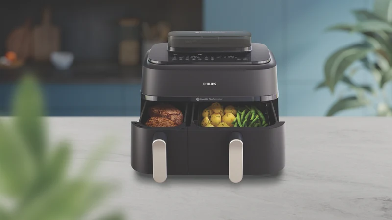Philips 5000 Series 9 Litre XXL Dual Basket Steam Airfryer Black