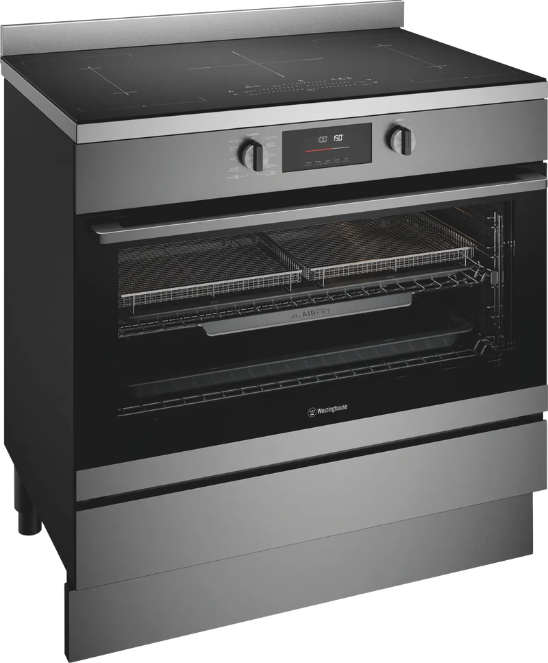 Westinghouse 90cm Induction Freestanding Cooker with Air Fry, Dark Stainless Steel