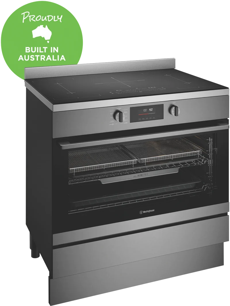 Westinghouse 90cm Induction Freestanding Cooker with Air Fry, Dark Stainless Steel