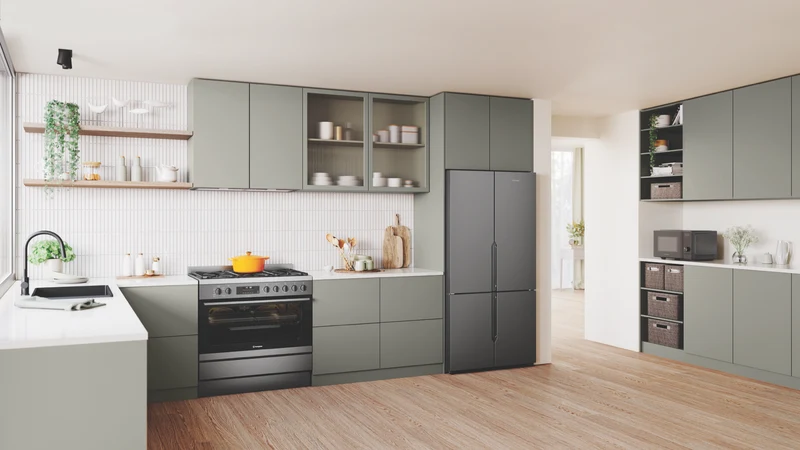 Westinghouse 90cm Dual Fuel Pyrolytic Steam Freestanding Cooker with Airfry, Dark Stainless Steel