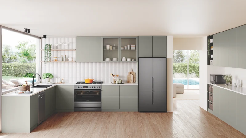 Westinghouse 90cm Dual Fuel Pyrolytic Steam Freestanding Cooker with Airfry, Dark Stainless Steel