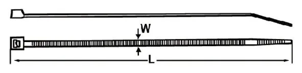 Abrazadera nylon 2,5x203mm blanca