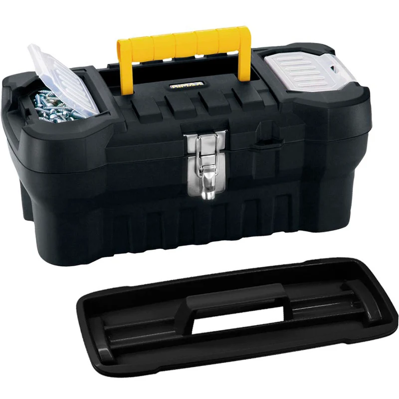 Caja organizadora de herramientas 16" con cerradura metálica negra Rimax