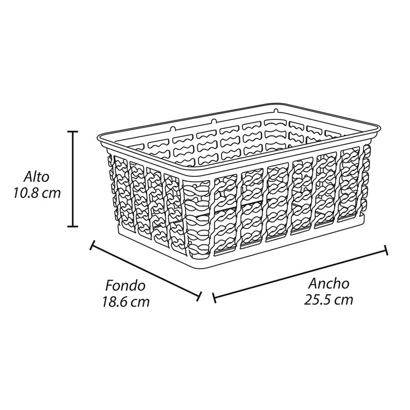 Canasta organizadora con tejido decorativo 4 litros Rimax