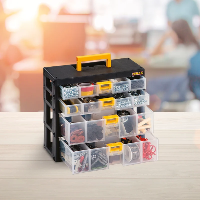 Caja organizadora modular gavetas negro Rimax