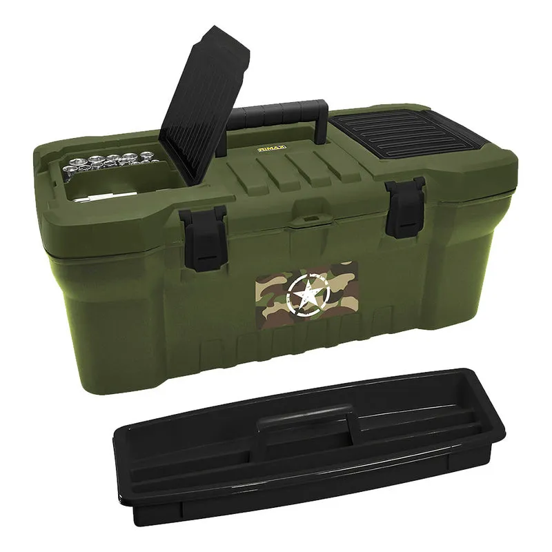 Caja de herramientas 20" army color verde con cerradura plástica Rimax