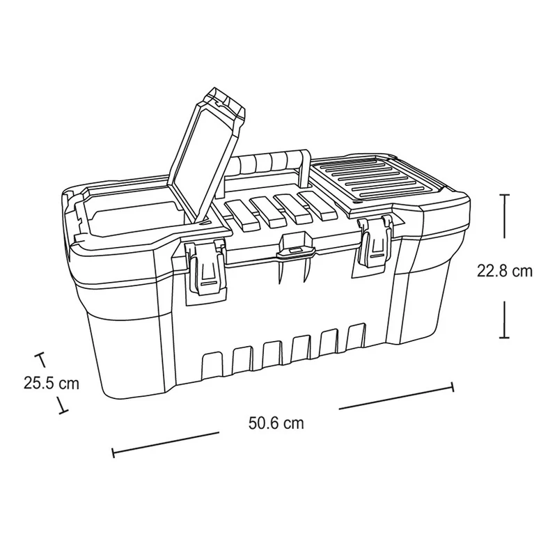 Caja de herramientas 20" army color verde con cerradura plástica Rimax