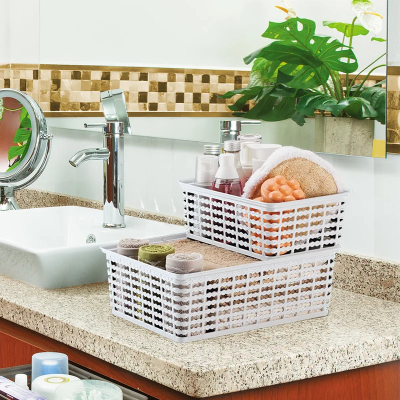Canasta organizadora con tejito decorativo Rimax