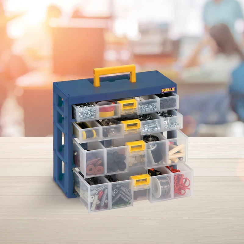 Caja organizadora modular gavetas azul petróleo Rimax
