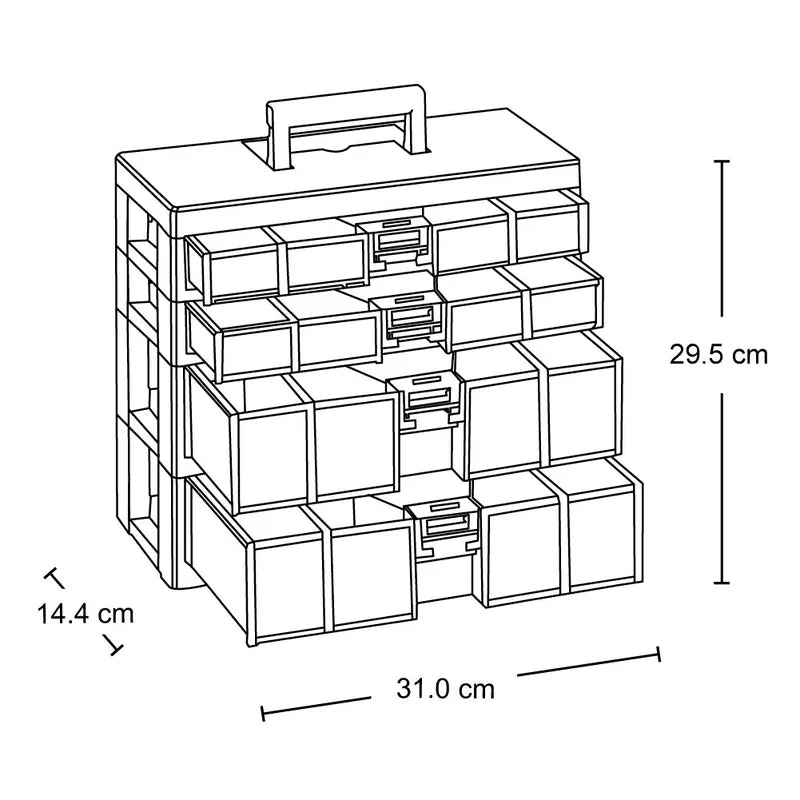 Caja organizadora modular gavetas azul petróleo Rimax