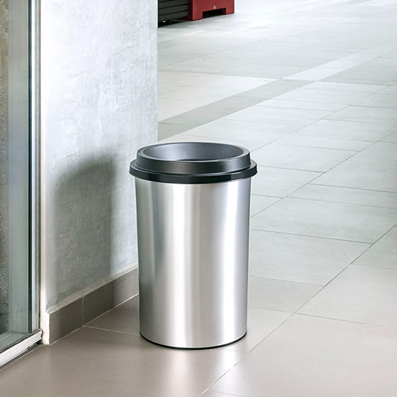 Papelera evo apariencia metal 25 litros negro Rimax