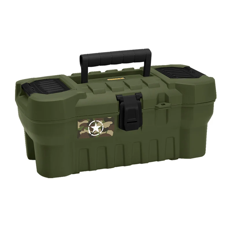 Caja de herramientas 16" con cerradura plástica color verde Rimax