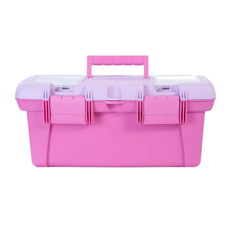 Caja organizadora vanity profesional rosada Rimax