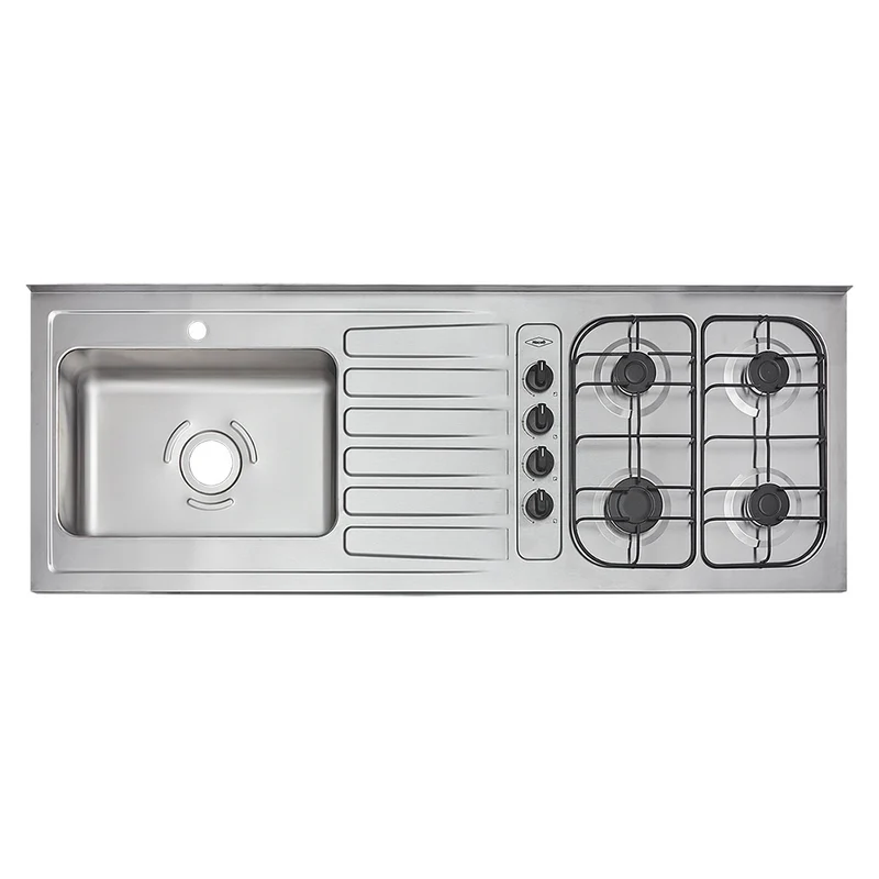 Mesón de cocina inoxidable 1.50 metros pozuelo izquierdo a gas natural sin encendido eléctrico SP marca Haceb