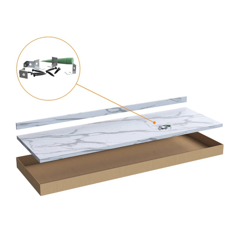 Kit mesón de cocina americano multiancho color staturio 1800x600x30mm