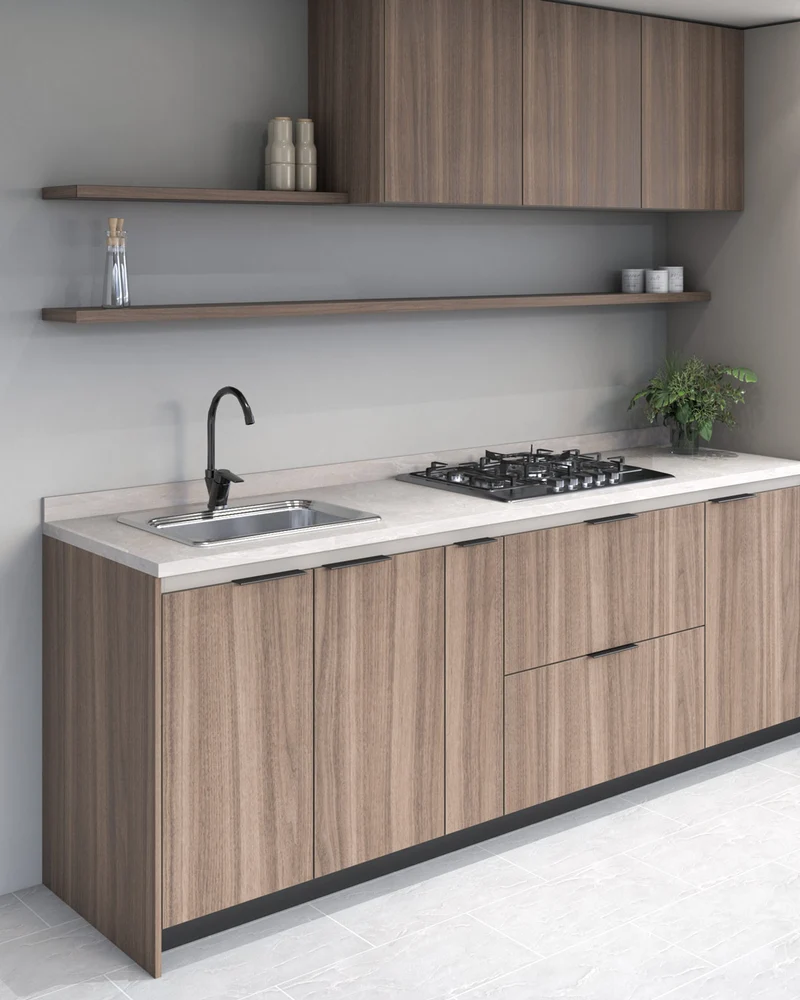 Kit mesón de cocina americano multiancho color creme 2300x600x30 mm