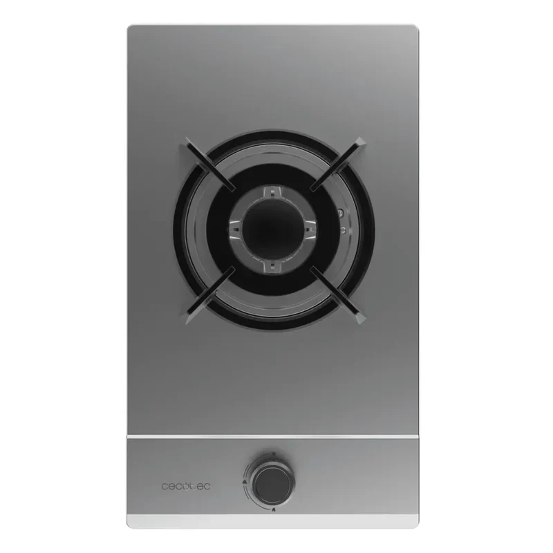 Placa de gas Bolero Squad G 1200S Inox 1 fuego acero inoxidable con quemador WOK 3 5kW y encendido eléctrico de Cecotec