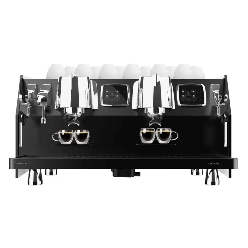 Máquina de café comercial doble grupo triple caldera y control LCD para cafés perfectos y rápidos Baristeo Regina de Cecotec
