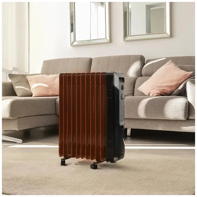 Radiador de aceite ReadyWarm 11000 2500 W 11 módulos con 3 niveles de potencia y sistema de seguridad para 25 m2 Cecotec
