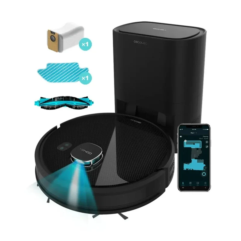 Robot Aspirador Conga 7290 Eternal Home Genesis con navegación láser base de autovaciado y potencia de 3000 Pa Cecotec