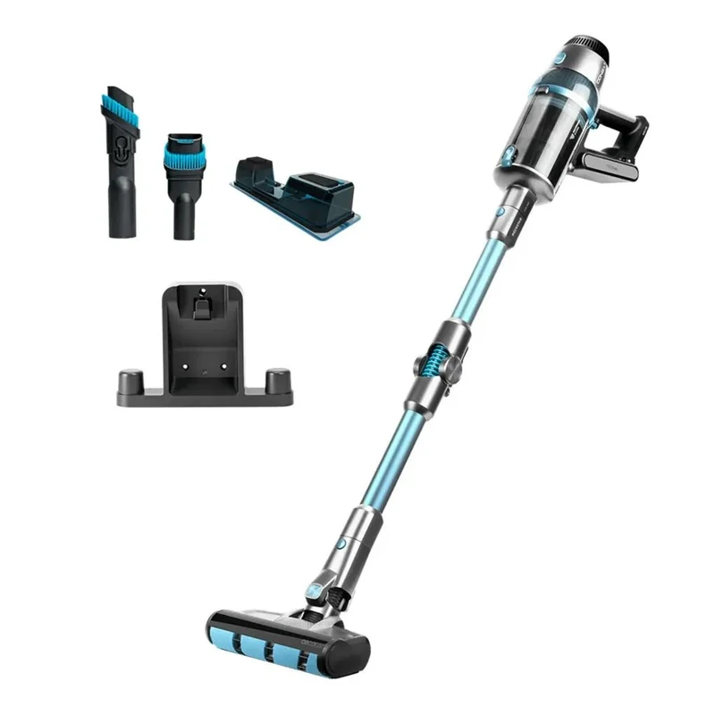 Aspirador escoba Conga Rockstar 1700 Titanium ErgoWet con motor digital de 680 W autonomía de 75 min y depósito de agua Cecotec