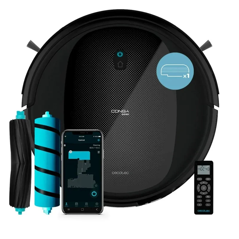 Robot Aspirador Conga 2290 Ultra T con 2100 Pa App Control y Mapa Virtual ideal para hogar con mascotas de Cecotec