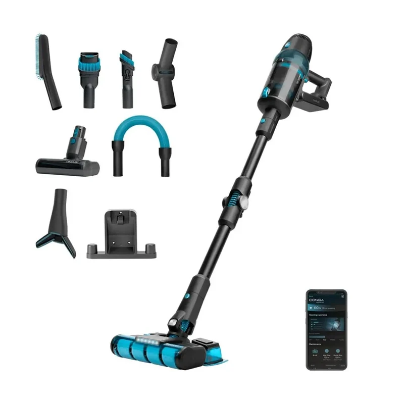 Aspirador escoba Conga Rockstar 2500 Ultimate ErgoWet Connected con motor digital de 680 W y autonomía de 90 min Cecotec