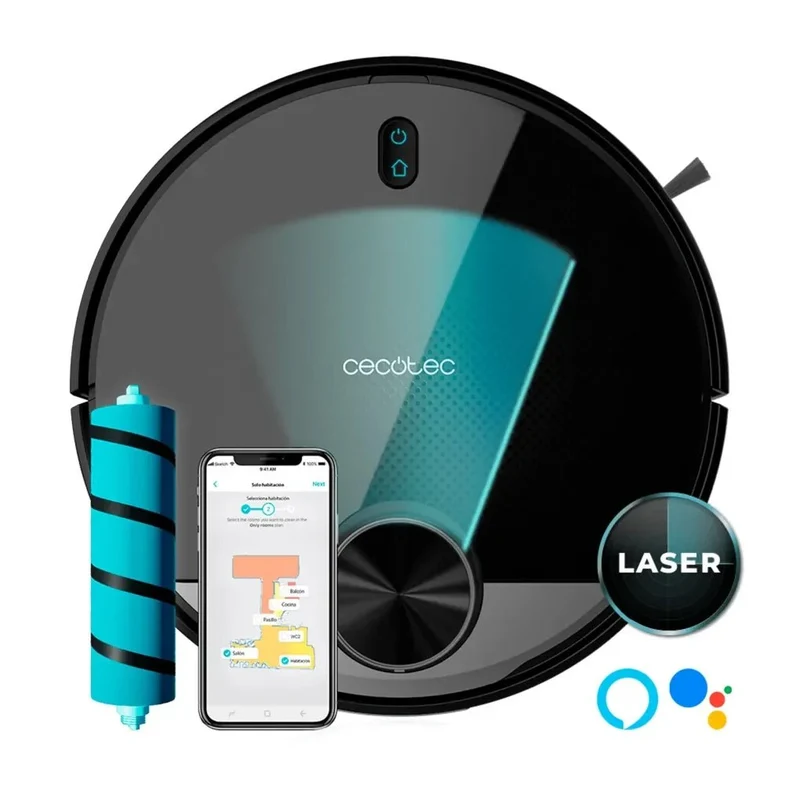Robot Aspirador y Fregasuelos Conga 3390 con Tecnología Láser y 10 Modos de Limpieza Inteligente de Cecotec