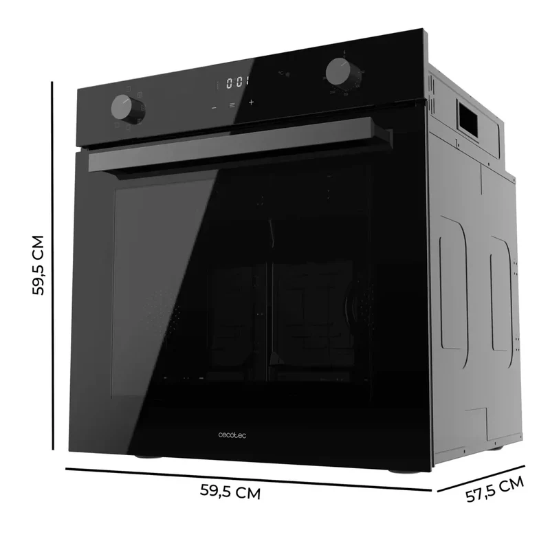 Horno Integrable Multifunción Bolero Hexa M226001 Glass Black 70L 7 funciones Clase A 2800W con Steam Assist y Modo Eco de Cecotec