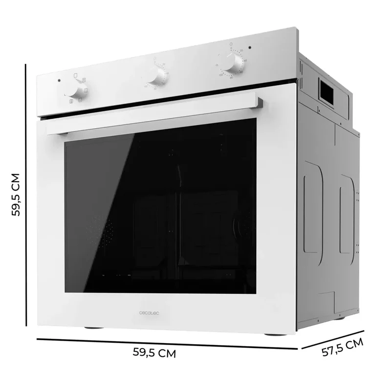 Horno Integrable Bolero Hexa M236000 Glass White Multifunción 70L 6 Funciones Clase A 2800W con Steam Assist de Cecotec
