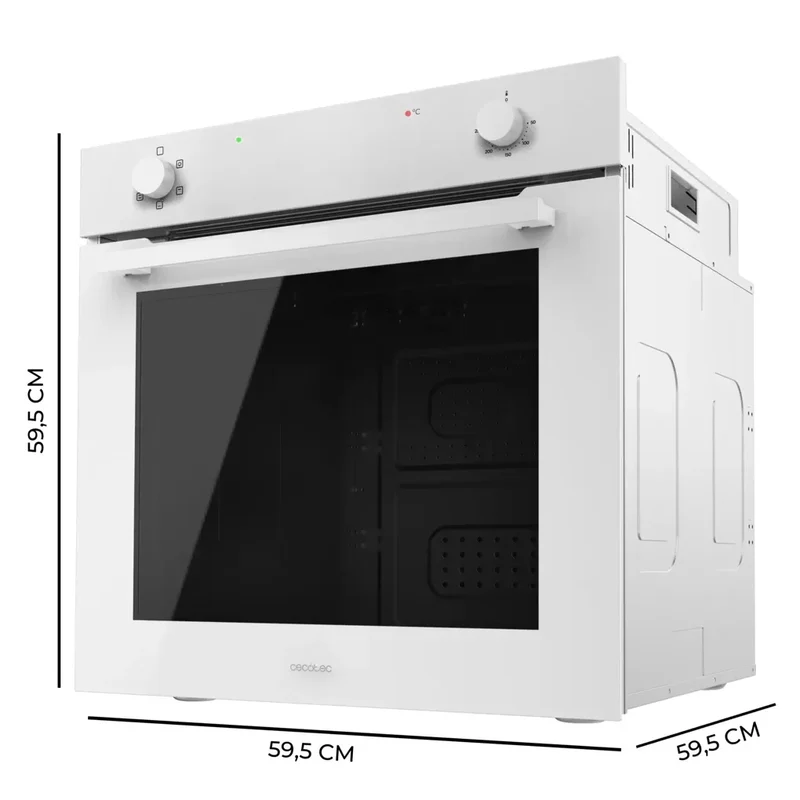 Horno Integrable Bolero Hexa C126400 Glass White 80L 5 Funciones Steam Assist Clase A 2800W de Cecotec