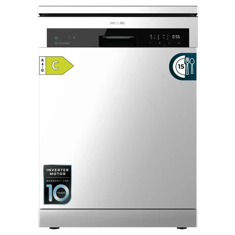 Lavavajillas Bolero Aguazero 6500 Inox 60cm 15 cubiertos con 6 programas y tecnología avanzada de limpieza de Cecotec