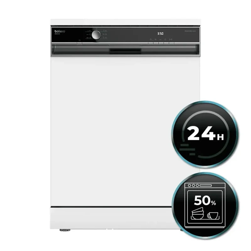 Lavavajillas Bolero Aguazero 6000 60 cm 12 cubiertos bajo consumo y 7 programas con secado extra y filtro antibacteriano de Cecotec