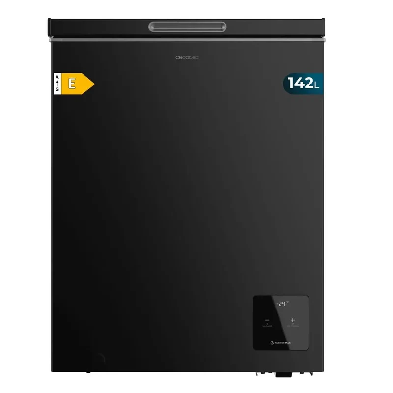 Congelador Horizontal Bolero CoolMarket 142L Negro Compresor Inverter Plus Modo Fast Freezing Eficiencia Energética E de Cecotec