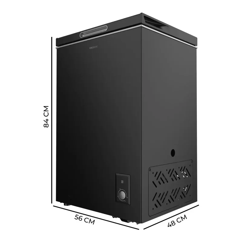 Congelador horizontal Bolero CoolMarket 99L negro 83.5cm convertir a frigorífico clase E y modo Fast Freezing de Cecotec