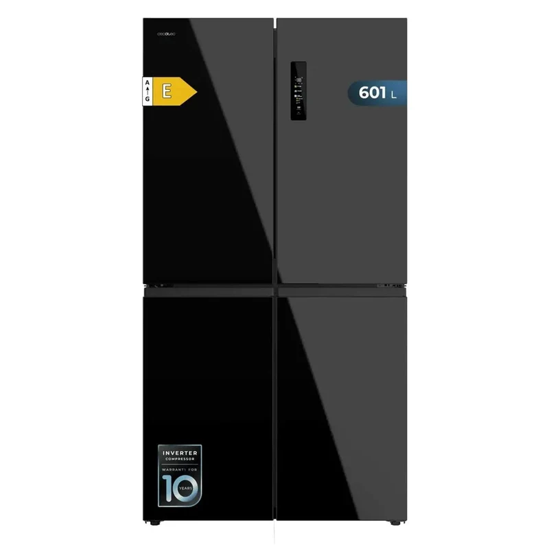 Frigorífico Bolero CoolMarket 4D 601 litros Cristal Negro Tecnología NoFrost y Motor Inverter Plus Ecológico de Cecotec