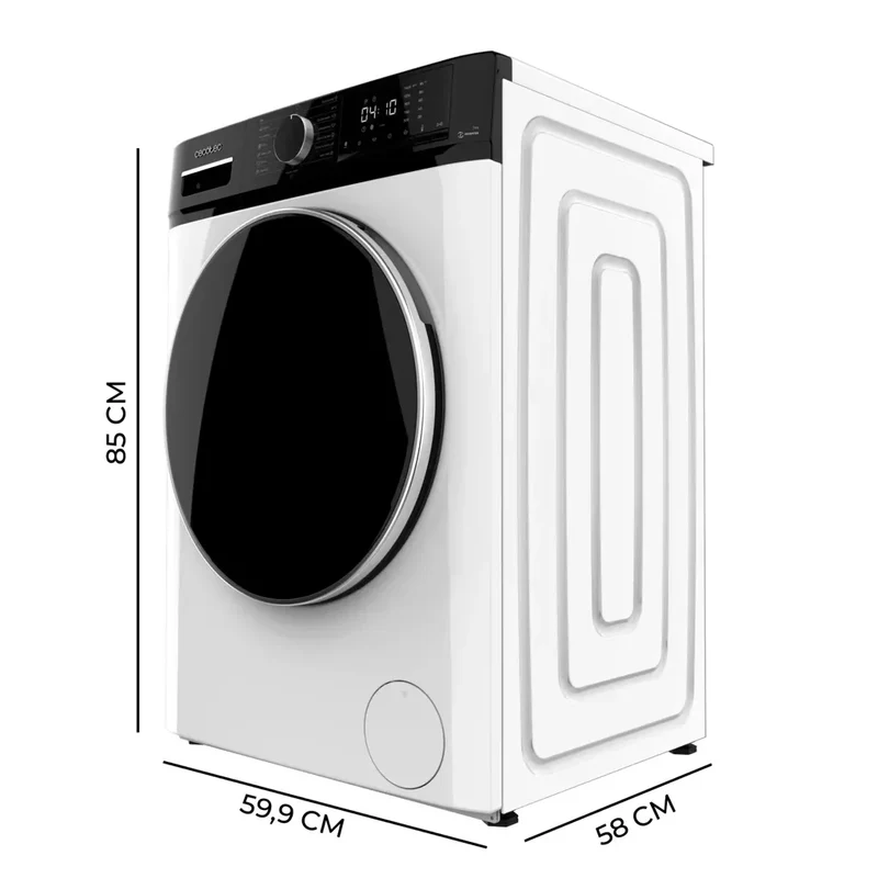 Lavadora Bolero DressCode 9610 de 9 Kg 1400 RPM con Steam Max y motores inverter para un lavado eficiente de Cecotec