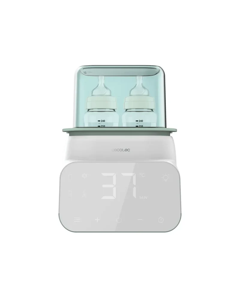 Calienta Biberones Doble Nana BabyCare con Pantalla 4 Modos Libre de BPA y Cestillo de Almacenamiento Seguro de Cecotec