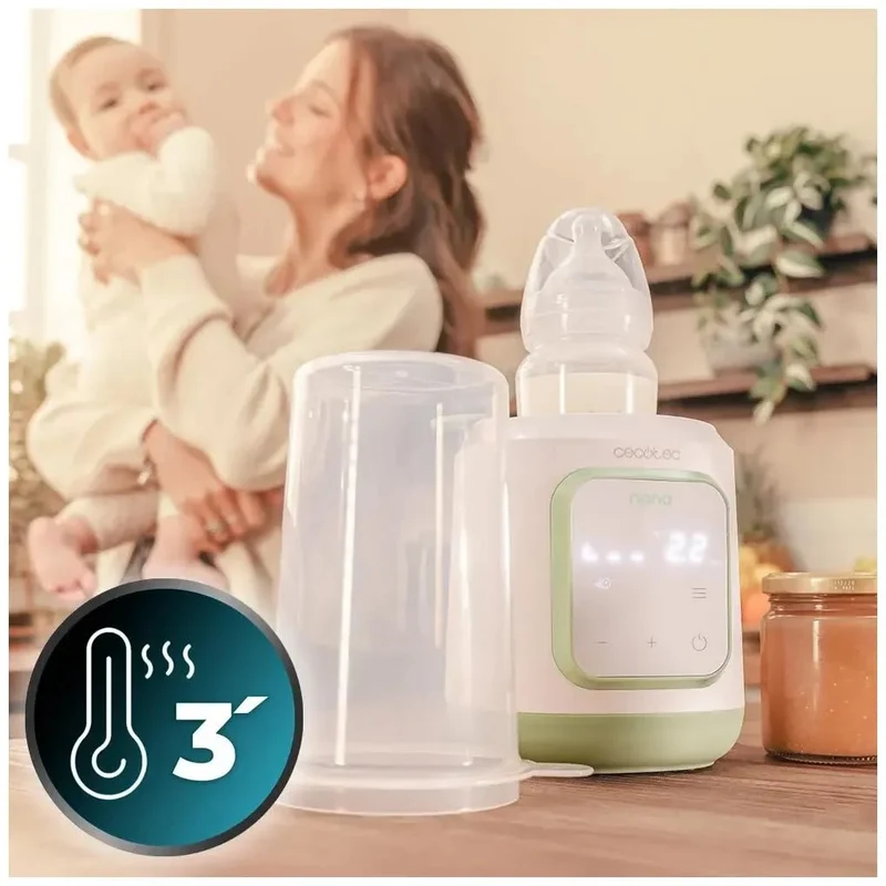 Calienta Biberones Nana BabyCare con Pantalla y 4 Modos Libre de BPA y Seguro para Agua Leche y Alimentos de Cecotec