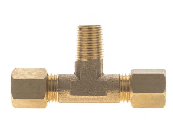 Te con obús 1/4" SAE Flare x 1/8" GAS/NPT x 1/4" SAE Flare