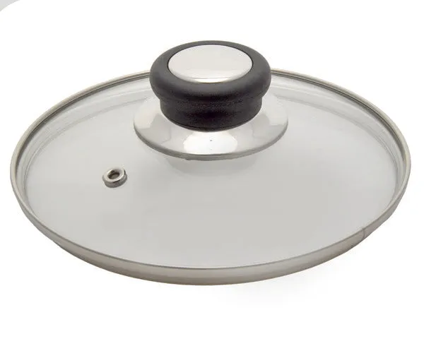 Tapa cristal inox con válvula ø 16 cm.