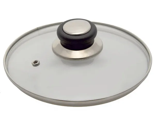 Tapa cristal inox con válvula ø 18 cm.