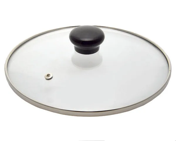 Tapa cristal inox con válvula ø 20 cm.