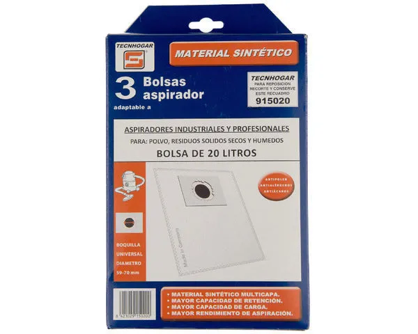 SACO ASPIRADOR SINTÉTICO 20L. INDUSTRIAL