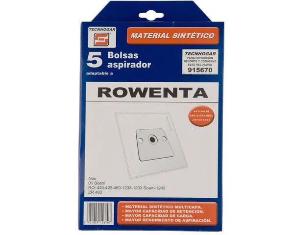SACO ASPIRADOR SINTÉTICO ROWENTA 5 UN.