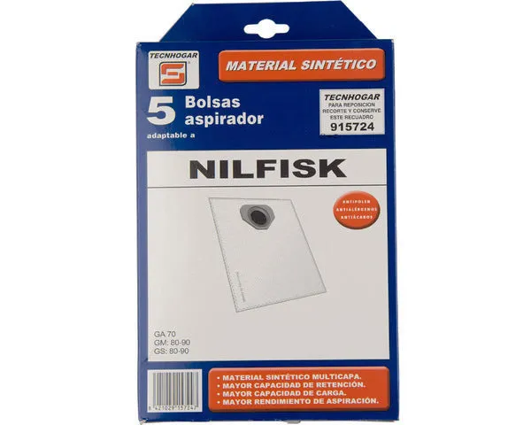 SACO ASPIRADOR SINTÉTICO NILFISK 5 UN.