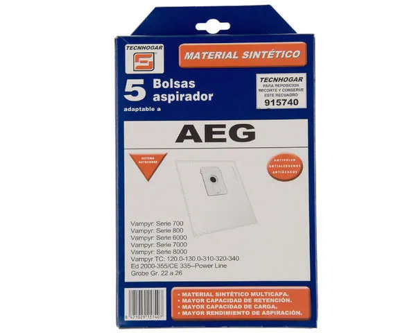 SACO ASPIRADOR SINTÉTICO AEG 5 UN.